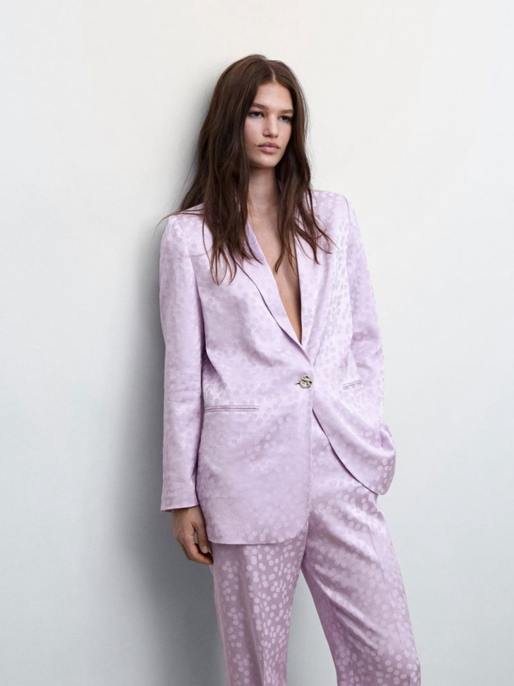 NWT Mango MNGO Topete Blazer and Pants in Pastel Purple Suit Set. Size 6